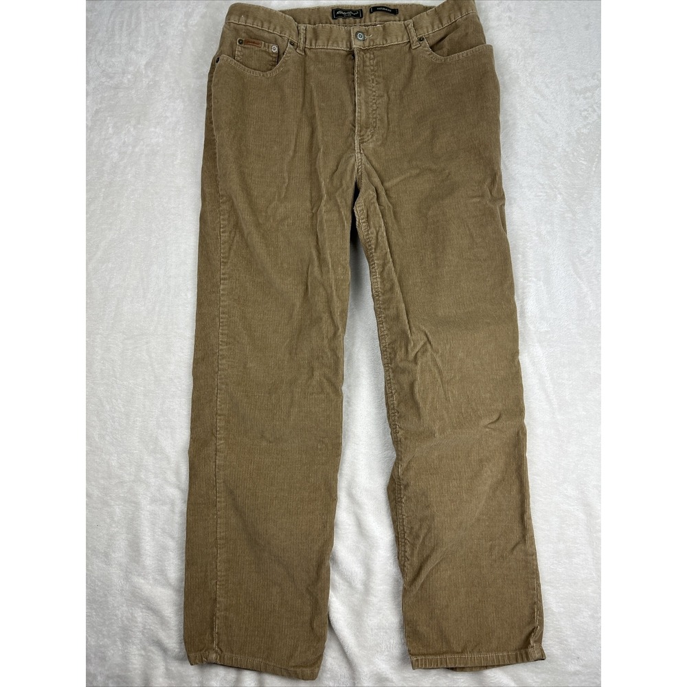 VINTAGE Eddie Bauer Corduroy Pants Womens 16 Beige Natural Fit Dress Attire 90s